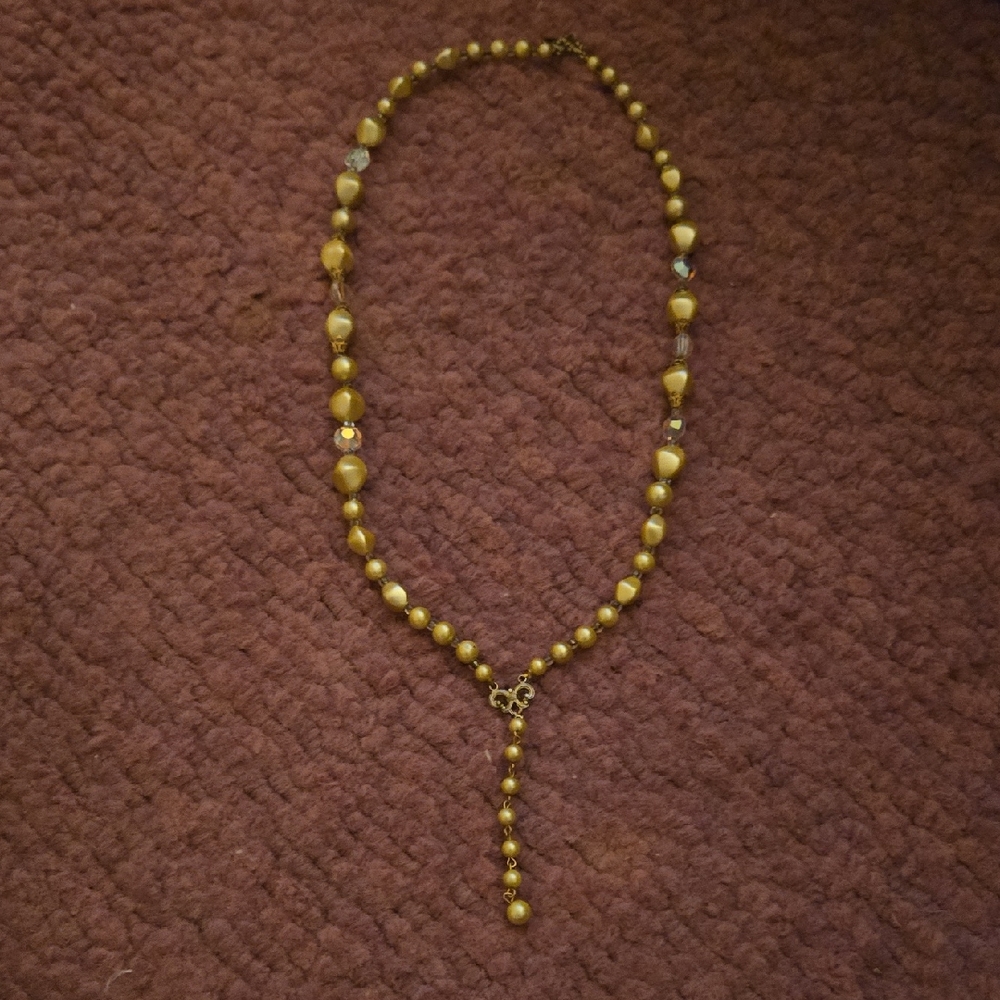 Mario Valentino Gold Beaded Necklace